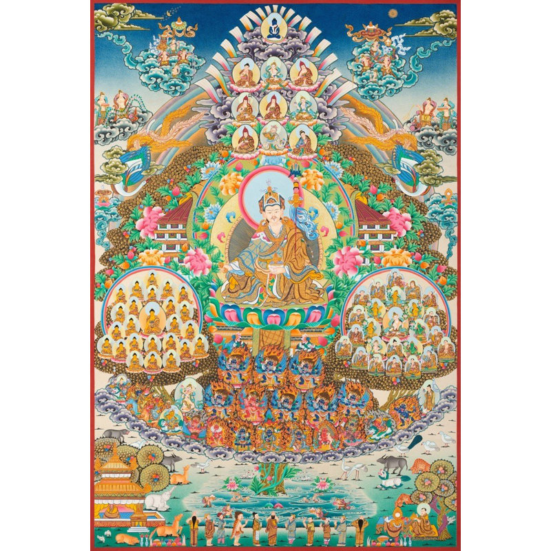 Nyingma Lineage Tree (Brocadeless Thangka)