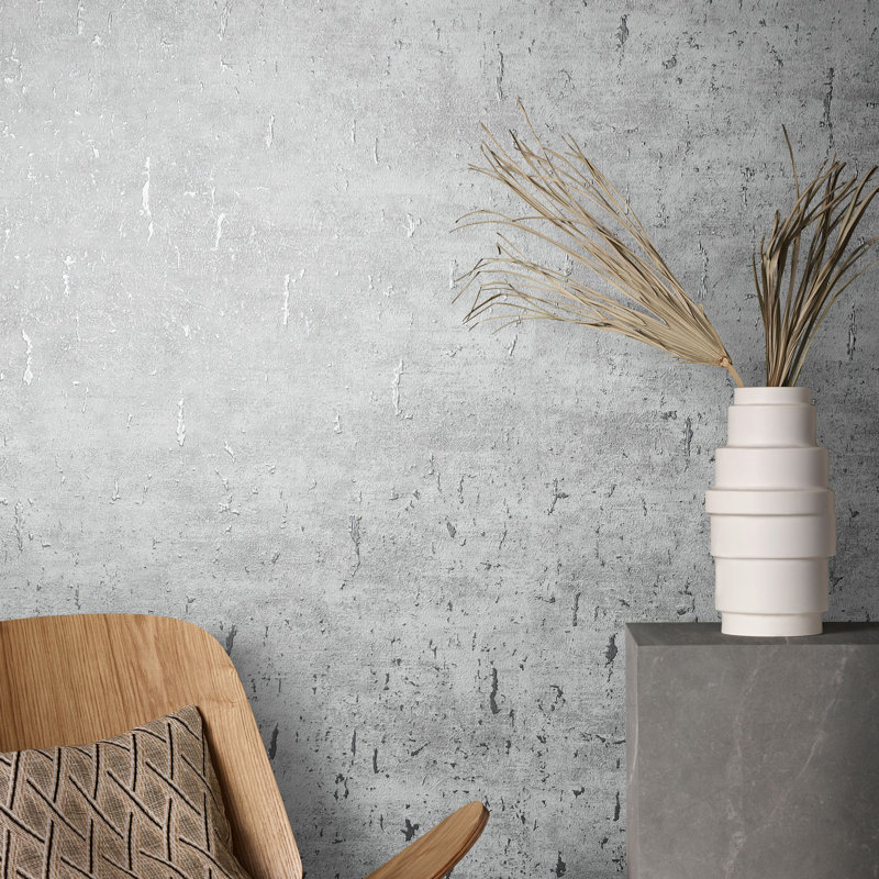 Air Collection Cork Effect Textured Wallpaper Roll, Gray