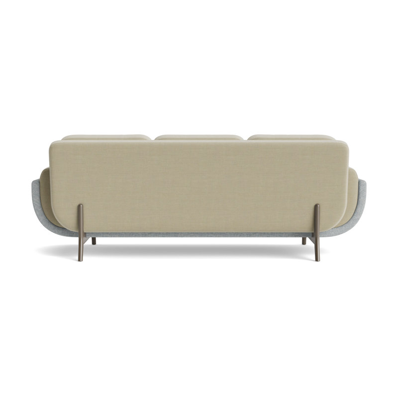 Regatta 90 Sofa, Performance Linen-Flax/Textured Weave-Sky Blue, Driftwood