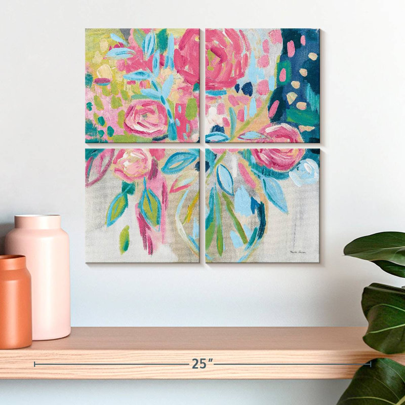 Harnek été rose floral, H 18 po x l 18 po