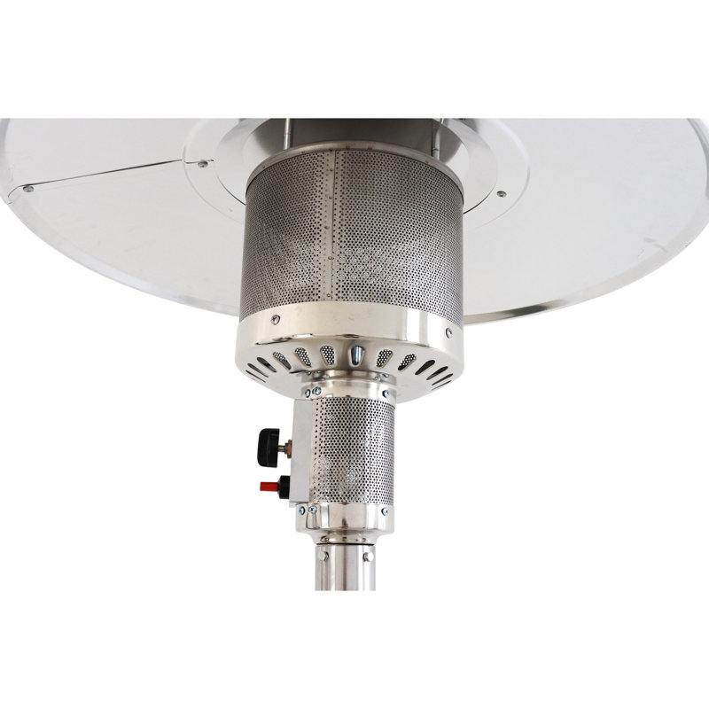 Chauffe-terrasse au propane 46000 - Acier inoxydable, gris acier, puissant apport de chaleur continu