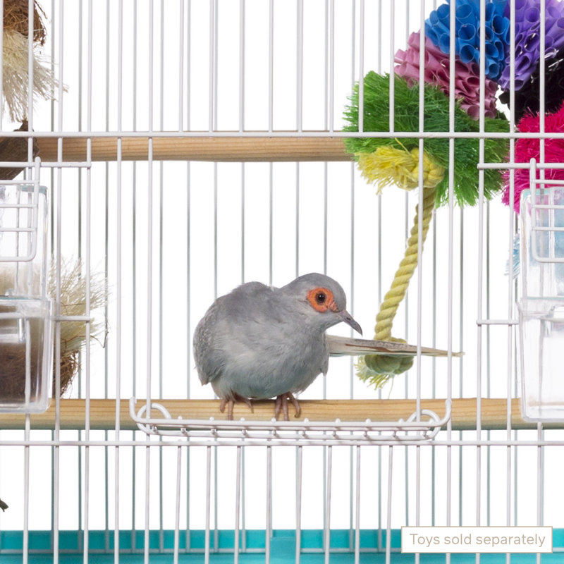 Cage à oiseaux avec perchoir Borton, Aigue-marine