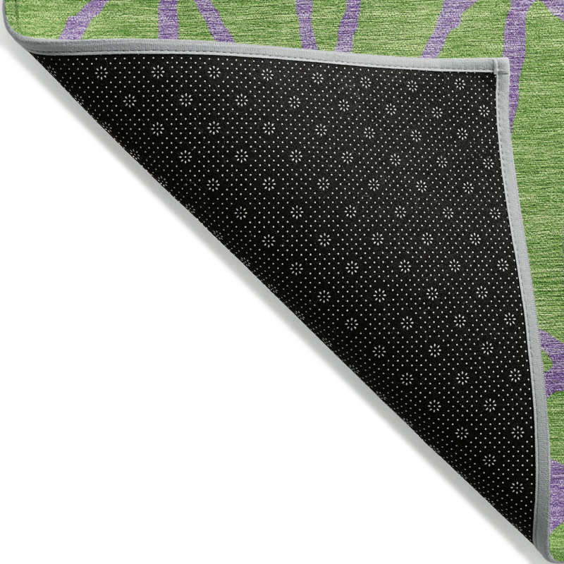 Elowira Green Washable Indoor-Outdoor Rug - , 5' x 7'6"