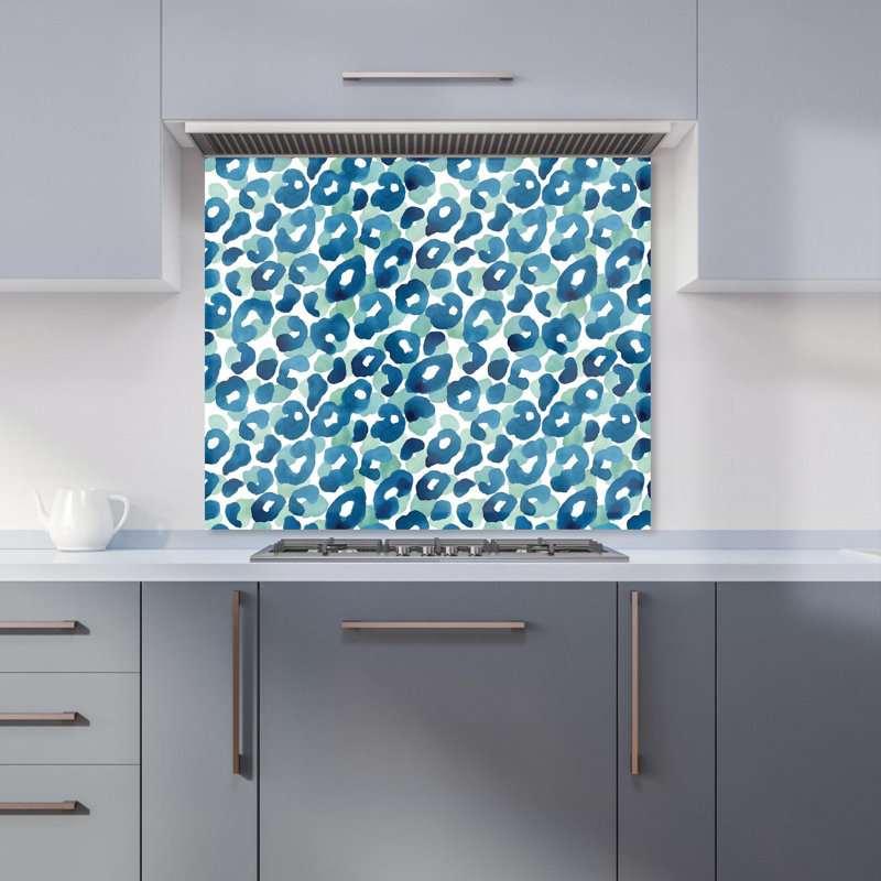 Watercolour Leopard Print Premium Glass Kitchen Splashback W600mm x H750mm