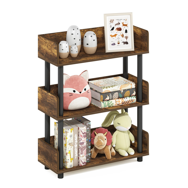 Kishor 59.9cm W Manufactured Wood Storage Rack, Amber Pine/Black