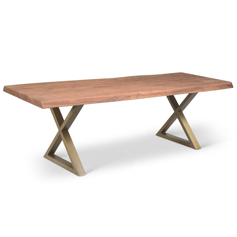 Brookleigh Dining Table, Brass, Americano, 79" L x 40" W