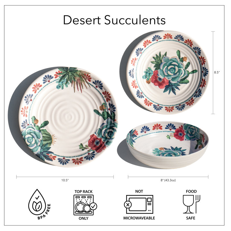 Bol bas en mélamine désert de NewWave - crème - 8 po Desert