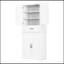 Armoire de rangement pour salle de bain avec espace de rangement multifonctionnel, tiroir avec glissières, tablette réglable, blanc-745795765
