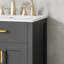 Ensemble de meuble-lavabo autoportant noir de 24 pouces avec lavabo en céramique, portes doubles à fermeture en douceur + tiroirs, finition bois moderne.