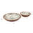 Enameled Mango Wood Round Bowl Set With Botanical Patterns