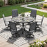 7-Piece Outdoor Patio Dining Set with 360° Swivel Chairs and Round Table
