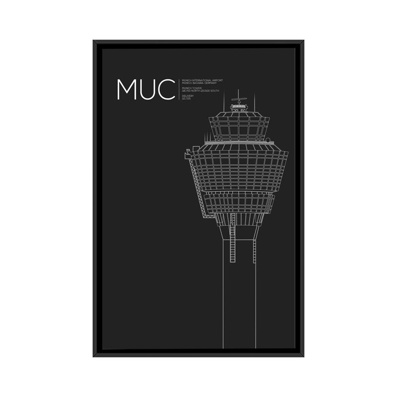 « muc tour, munich international airport » par 08, reproduction d’impression sur toile, H 60 po x l 40po x P 1,5 po, Non mat