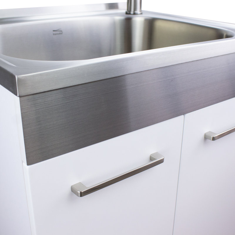 Évier de buanderie autoportant avec robinet 23,6 po x 19,7 po