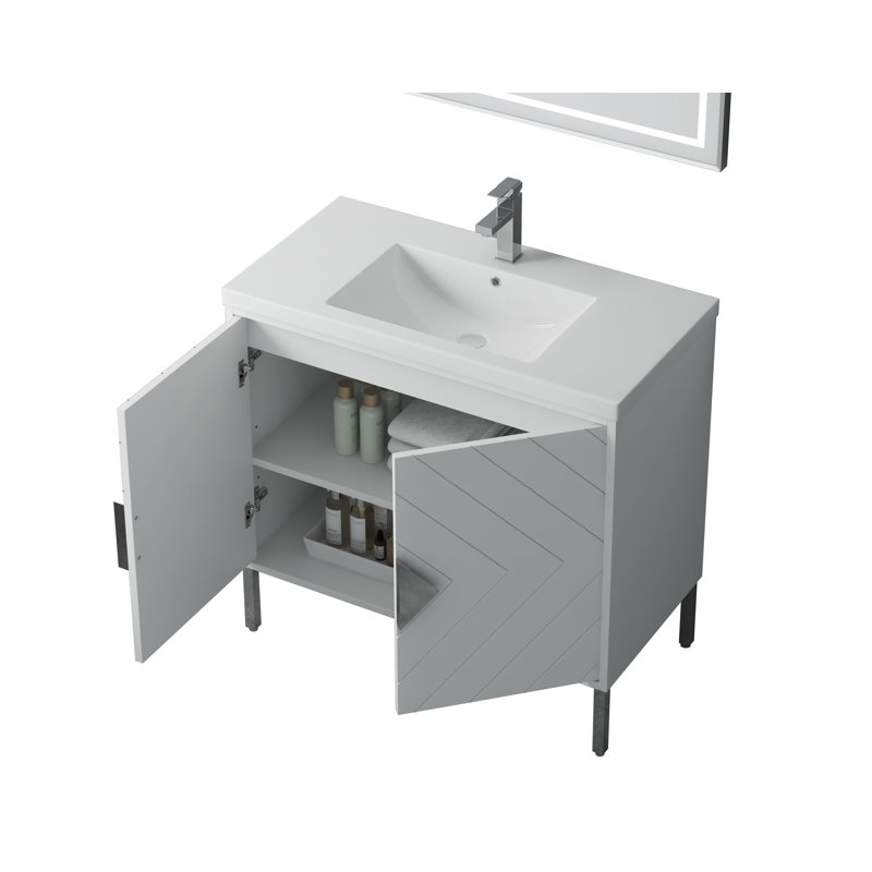 Jarhia 36'' Single Bathroom Vanity with Acrylic Top