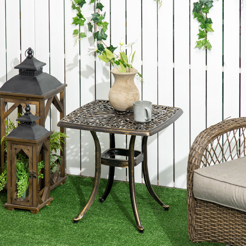 Lewert Square Outdoor Side Table With Umbrella Hole , 54cm cm W 54cm cm D