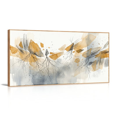 Ensemble d'une toile abstraite à l'aquarelle