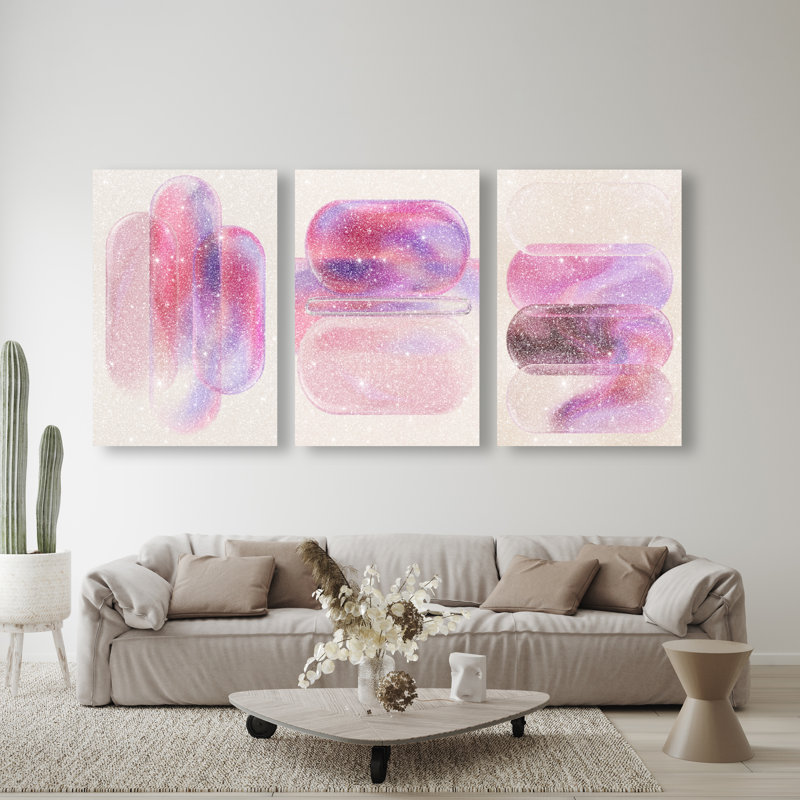Rose Topaz Set Set by Oliver Gal, 24"H x 16"W, Gallery Wrapped