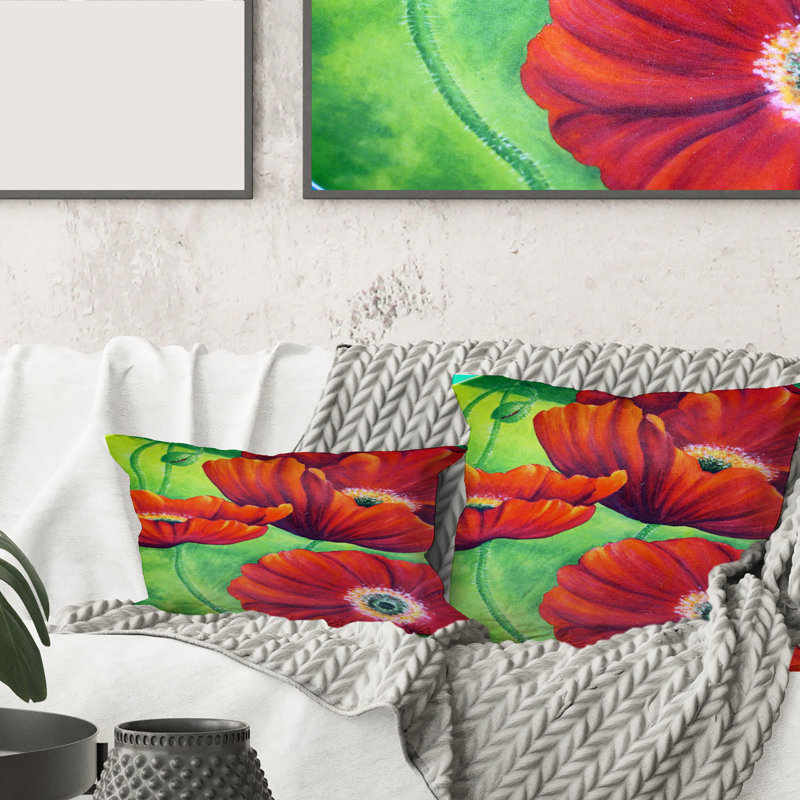 Housse et insert de coussin rectangulaire Blossoming Poppies VII