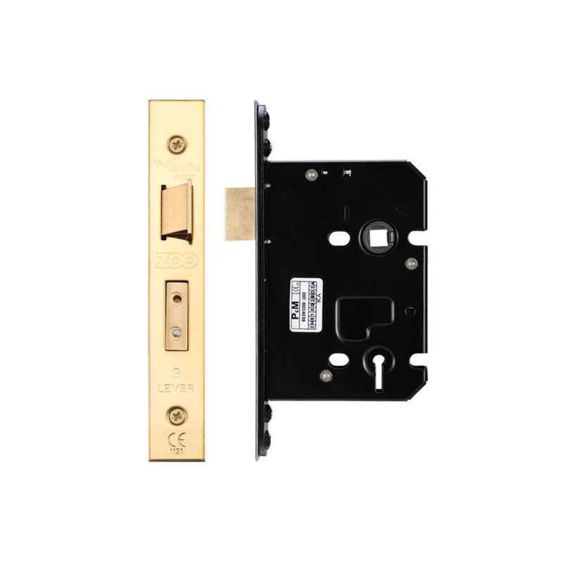 3 Lever Sash Lock, Brass Finish