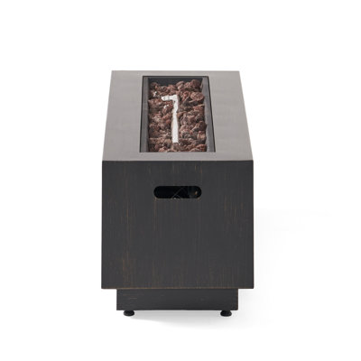 Rectangular Iron Fire Pit - 50,000BTU (48-inch, Brown)