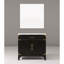 Meuble-lavabo en chêne noir avec comptoir en marbre de culture Miroir - Armoire de rangement spacieuse à fermeture douce 36 W x 22 P