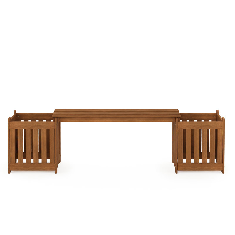 Banc de jardinière en bois Arlen, Naturel