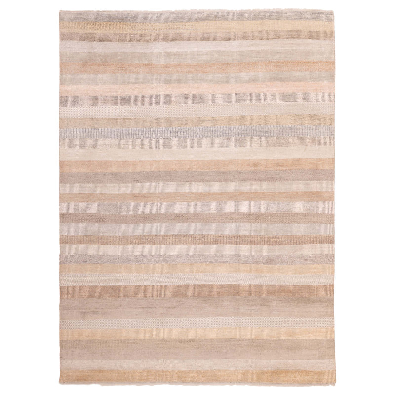 Tapis beige en soie 8 pi 9 po x 11 pi 8 po
