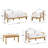 Sevara Modern Coastal Outdoor Acacia Wood Patio Chat Set With Water-Repellent Cushions, Deep Seating And Curved Back Design