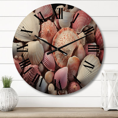 Très grande horloge murale rose