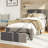 Lashawnda Modern Style Fabric Upholstered Bed Twin Size Platform Bed With Storage Drawer-864889236