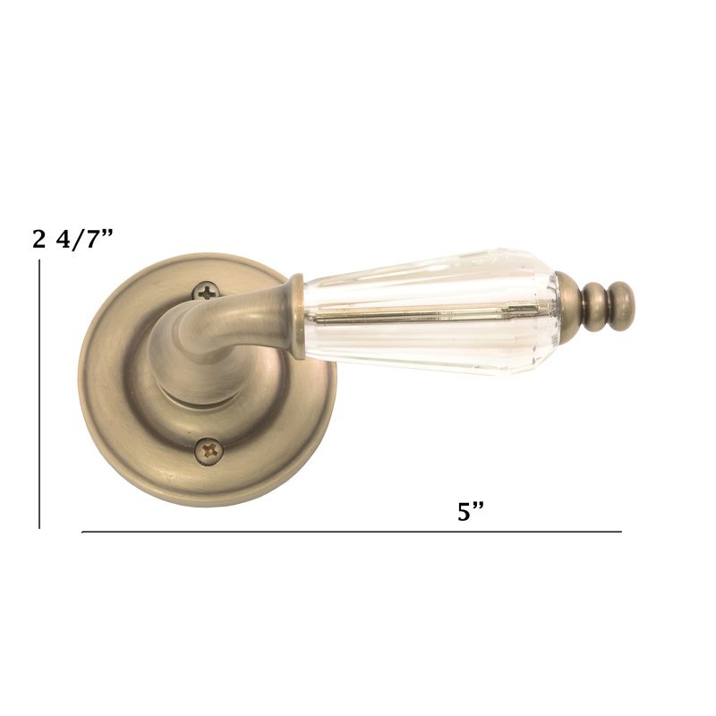 Netropol Round Passage (Hall & Closet) Door Lever with Round Rosette, Antique Brass