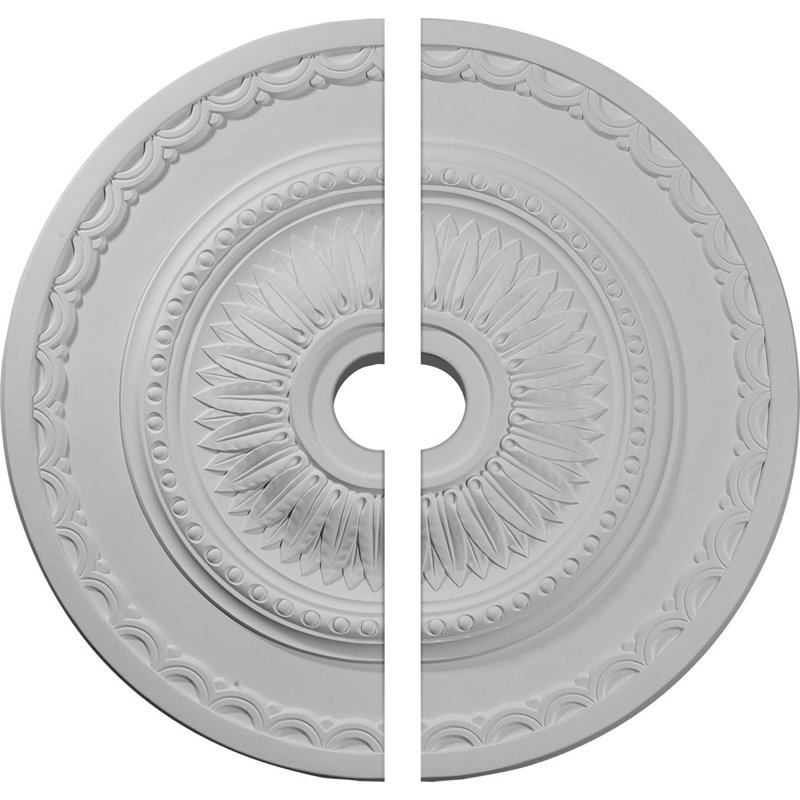 Endurathane Sunflower Ceiling Medallion, 29 1/2"OD x 3 5/8"ID x 1 5/8"P (Fits Canopies up to 5 5/8"), Two Piece, Factory Primed
