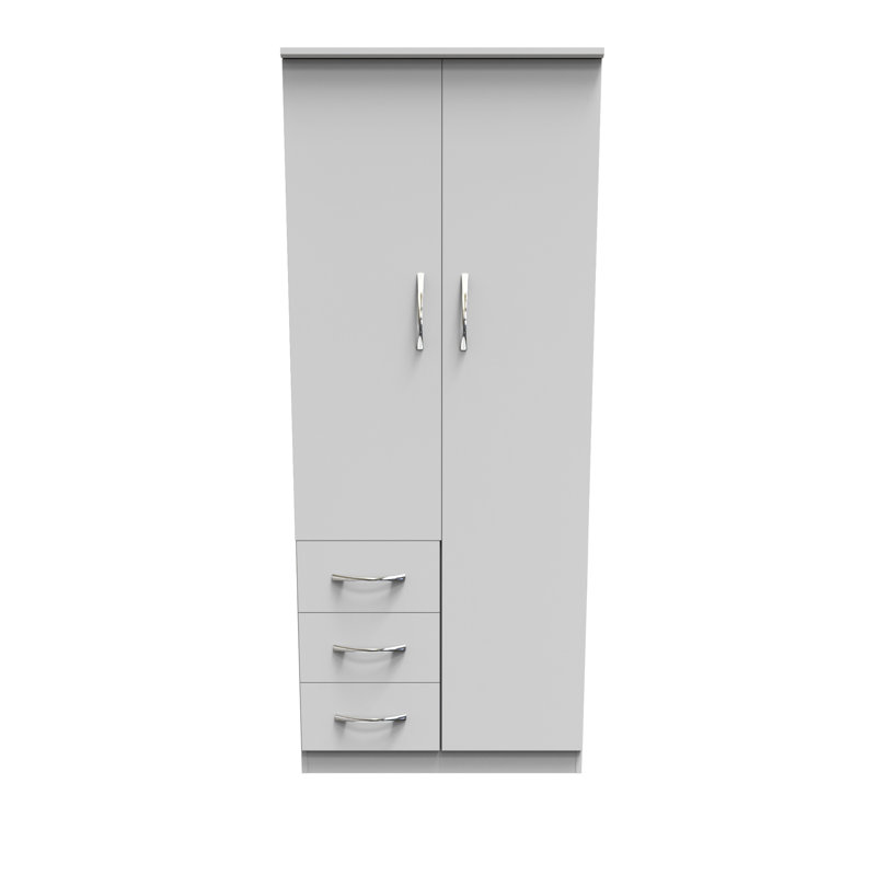 Tabathe Manufactured Wood Wardrobe, White Matt