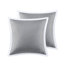 Édredon 8 pièces pour grand lit - Magnifique accents brodés avec garniture blanche et grise, taies décoratives, coussins décoratifs euro lavables à la machine et grand pour un look élégant-120469538-120469535