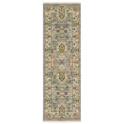 Oriental Machine Woven Wool and Nylon Area Rug