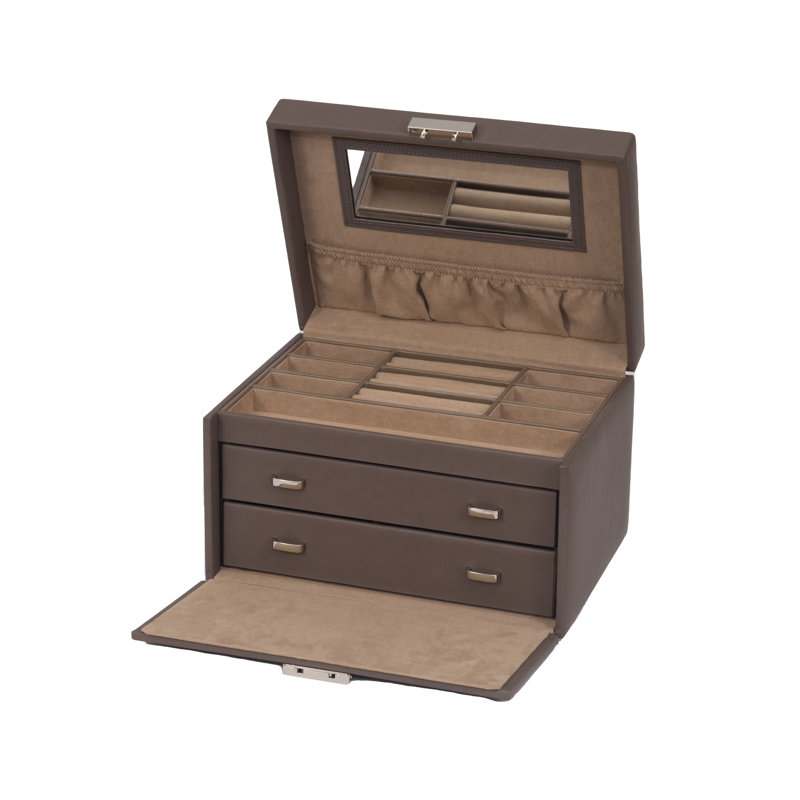 Jewellery Box + Mirror, Brown