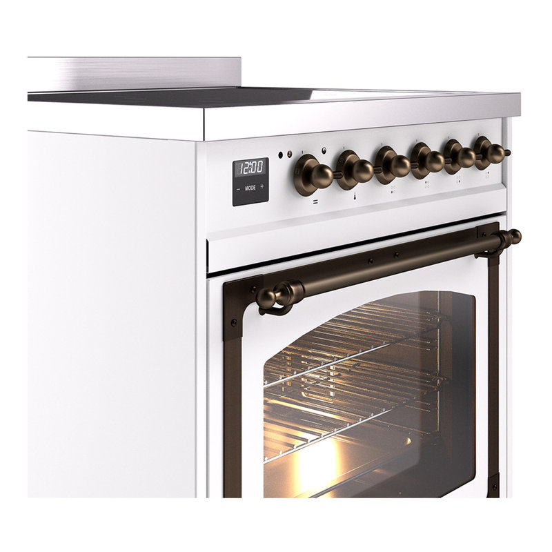 ILVE Nostalgie II Noblesse 30 in Induction Range, White/Bronze