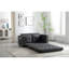 Lit futon à 3 volets, canapé-lit convertible gris foncé, peu encombrant, sac de rangement latéral en tissu de velours gris pour le salon-1414841985