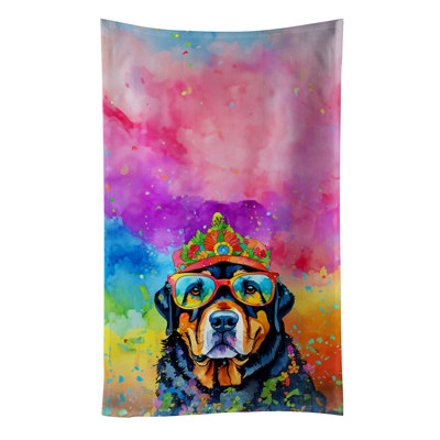 Rottweiler Hippie Dawg Kitchen Towel