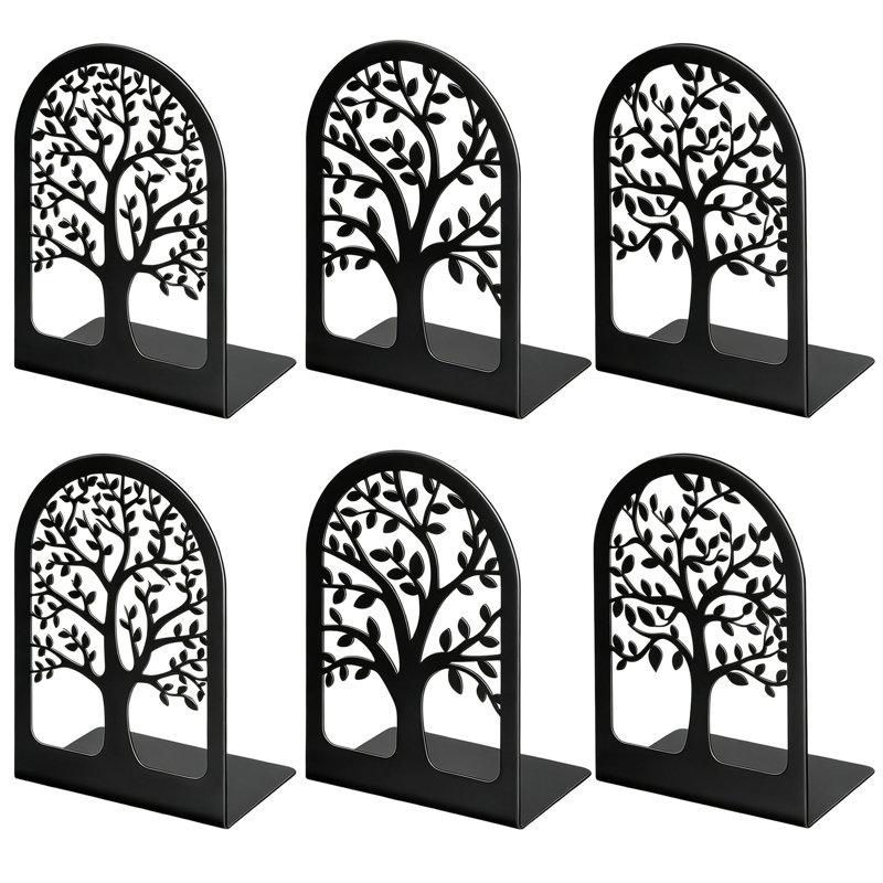 Ensemble de 6 serre-livres en métal noir