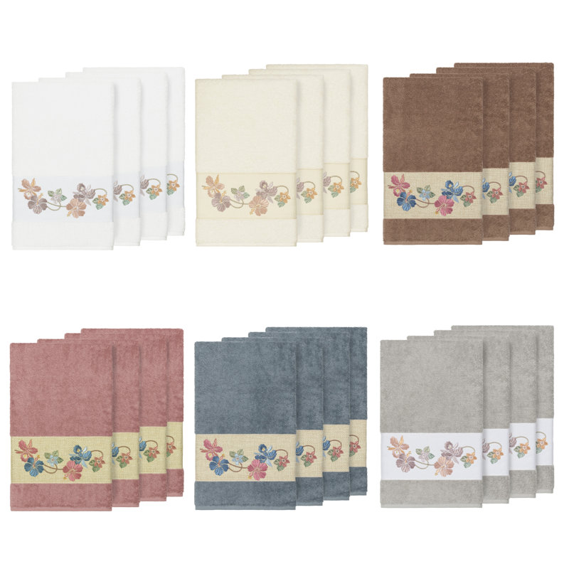 Ensemble de serviettes de bain en coton turc 4 pièces Caroline, Latte
