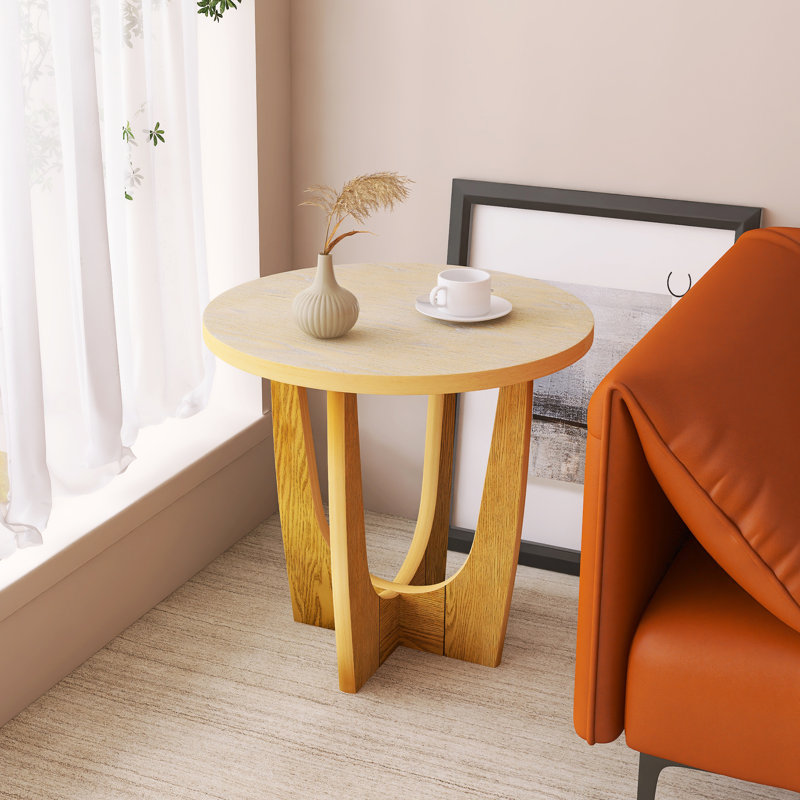Table d'appoint ronde en bois 25 po