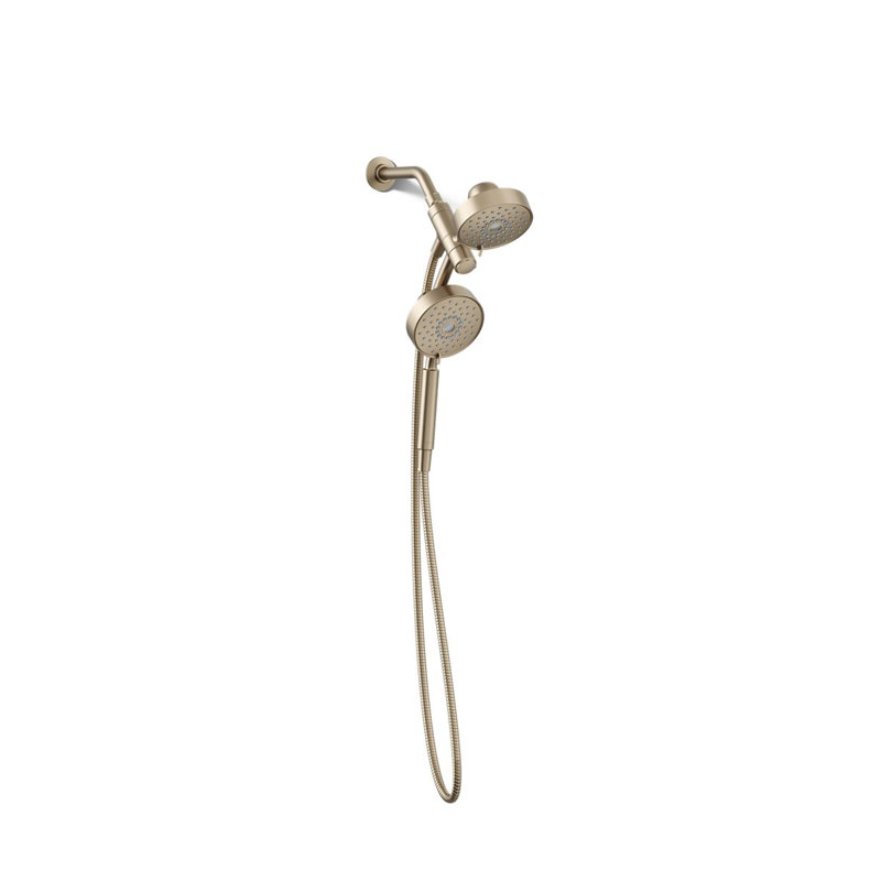 Kohler Purist® 2-In-1 Multifunction Shower Combo Kit, Showerhead and Handshower, Three Spray Settings, Vibrant Brushed Bronze