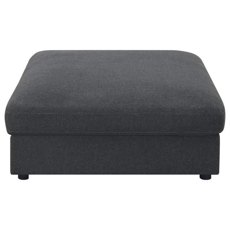 Repose-pieds carré gris anthracite Duncan, Gris anthracite