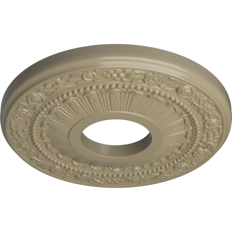 Médaillon de plafond Endurathane Nadia, DE 12 1/8 po x P 3 5/8 po x P 7/8 po (convient aux auvents jusqu'à 4 7/8 po), fini désert Gobi peint à la main