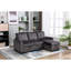 Lit de salon réversible de 77 pouces avec velours gris foncé et rangement modulaire à assemblage rapide pour la zone