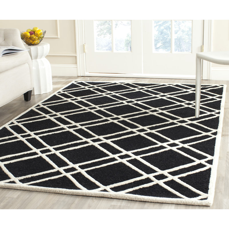 Deedgra Hand Tufted Wool Geometric Rug, Rectangle 8' x 10'