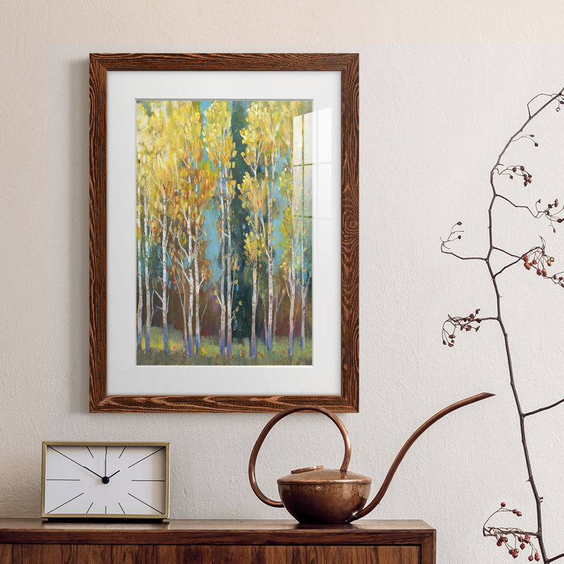 " Aspen Grove I " Painting Print, 24" H x 20" W x 1" D, Maple