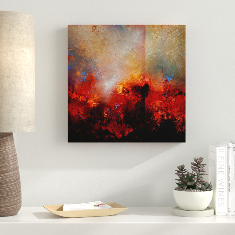 Terre rouge - reproduction d'art graphique sur toile, H 14 po x l 14 po x P 2 po