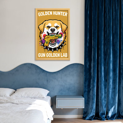 Animals Golden Hunter Gun Golden Lab Dog Art Print